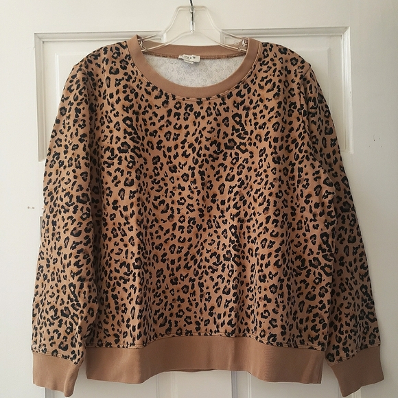 J.Crew Leopard Crewneck Sweatshirt Size M - Picture 2 of 6